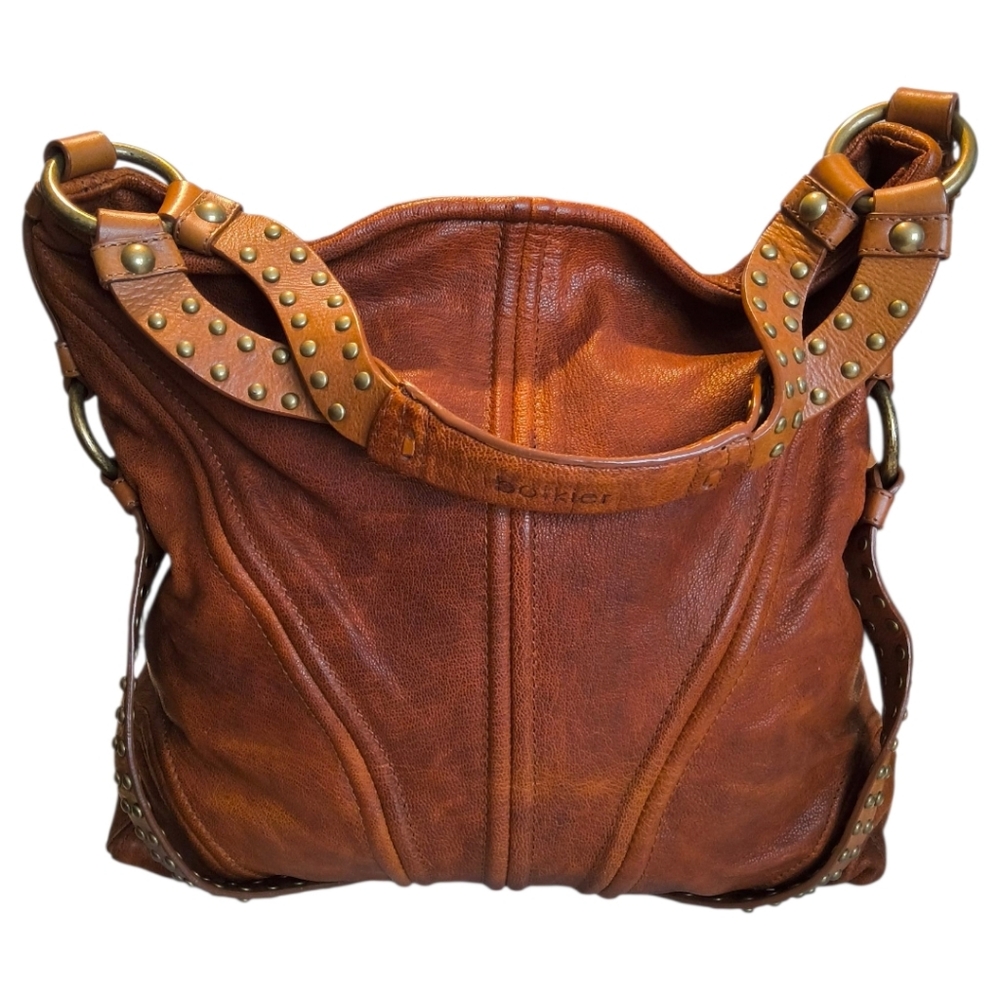 Botkier Leather Hobo Shoulder Bag in Cognac Brown - Picture 2 of 16